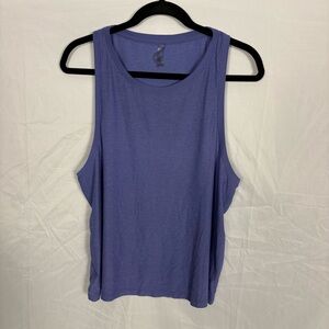 Beyond Yoga Soft Blue Muscle Sleeveless Tank Sz L